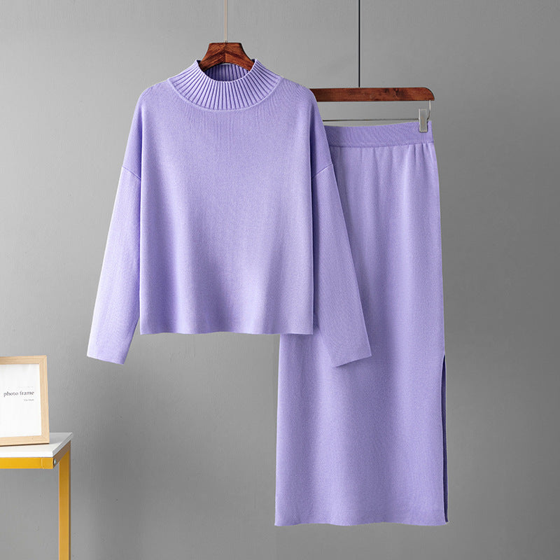 Veloretta™ – Soft Sweater & Long Slit Skirt Set