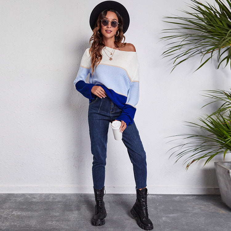 Veloretta™ – Pull Tricoté à Rayures Larges Contrastées