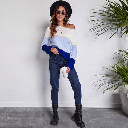 Veloretta™ – Pull Tricoté à Rayures Larges Contrastées