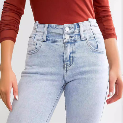 Veloretta™ – Jean Taille Haute à Boutons