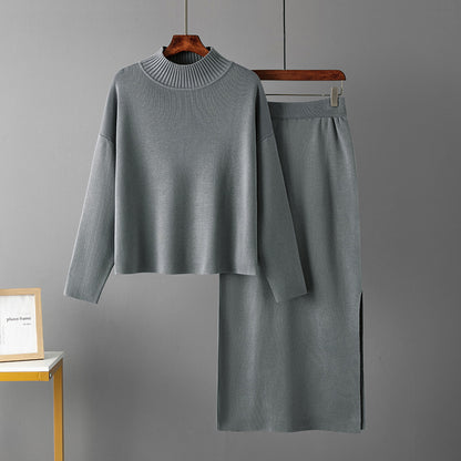 Veloretta™ – Soft Sweater & Long Slit Skirt Set