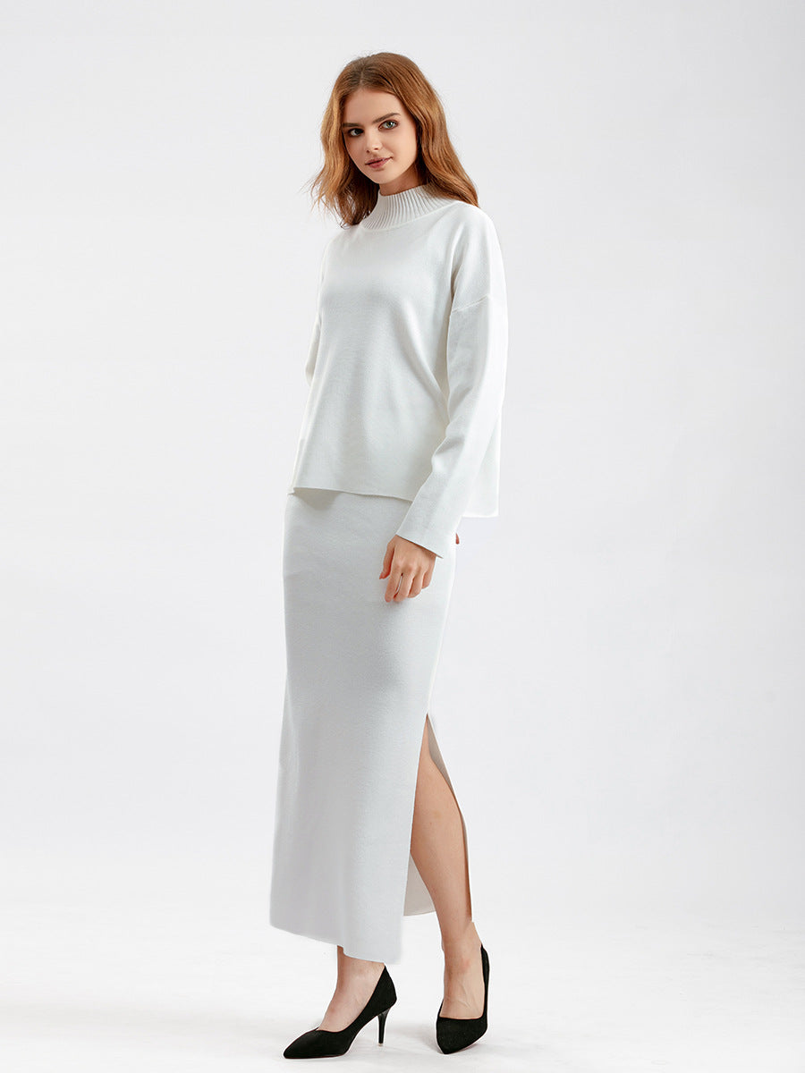 Veloretta™ – Soft Sweater & Long Slit Skirt Set