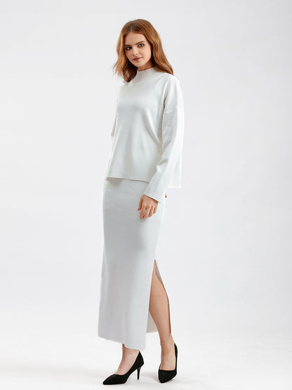 Veloretta™ – Soft Sweater & Long Slit Skirt Set