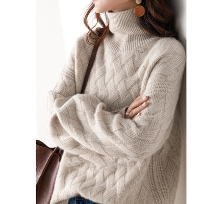 Veloretta™ – Pull à Col Roulé Tricoté
