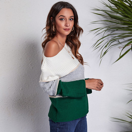 Veloretta™ – Pull Tricoté à Rayures Larges Contrastées