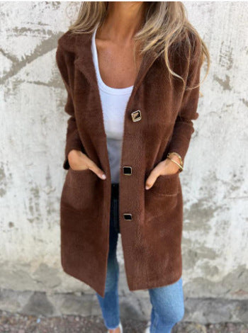Manteau teddy long Élégante