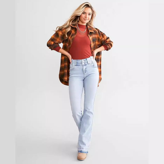 Veloretta™ – Jean Taille Haute à Boutons