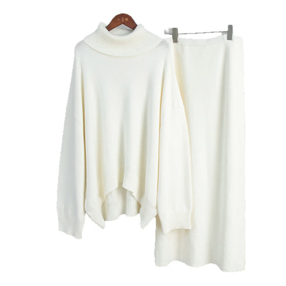 Veloretta™ – Ensemble 2 Pièces Pull Col Roulé & Jupe Tricotée