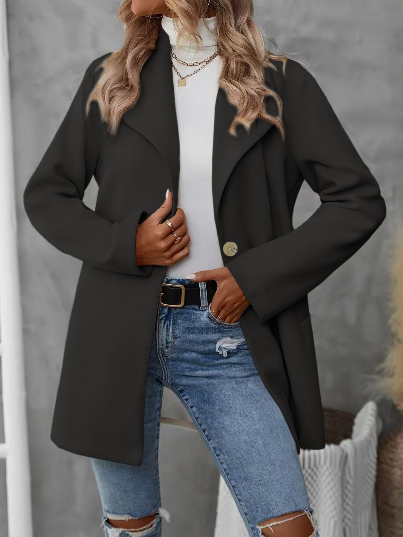 Veloretta™ – Manteau Cardigan à Col Polo