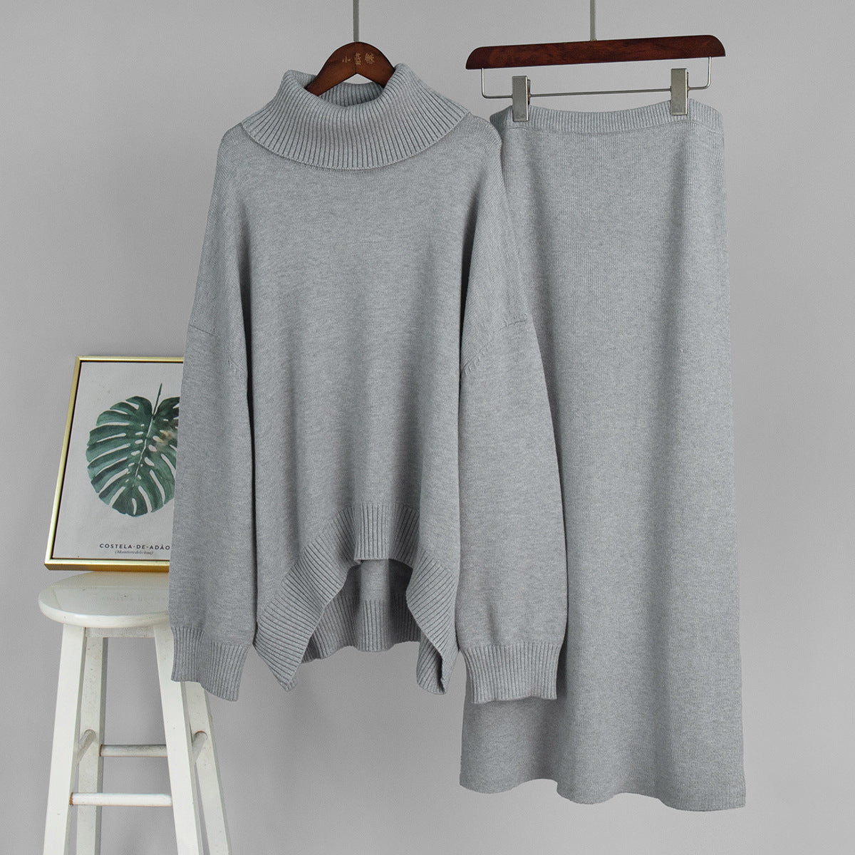 Veloretta™ – Ensemble 2 Pièces Pull Col Roulé & Jupe Tricotée