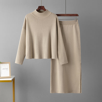 Veloretta™ – Soft Sweater & Long Slit Skirt Set
