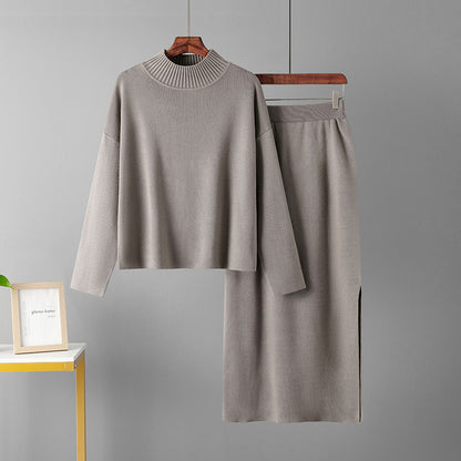 Veloretta™ – Soft Sweater & Long Slit Skirt Set