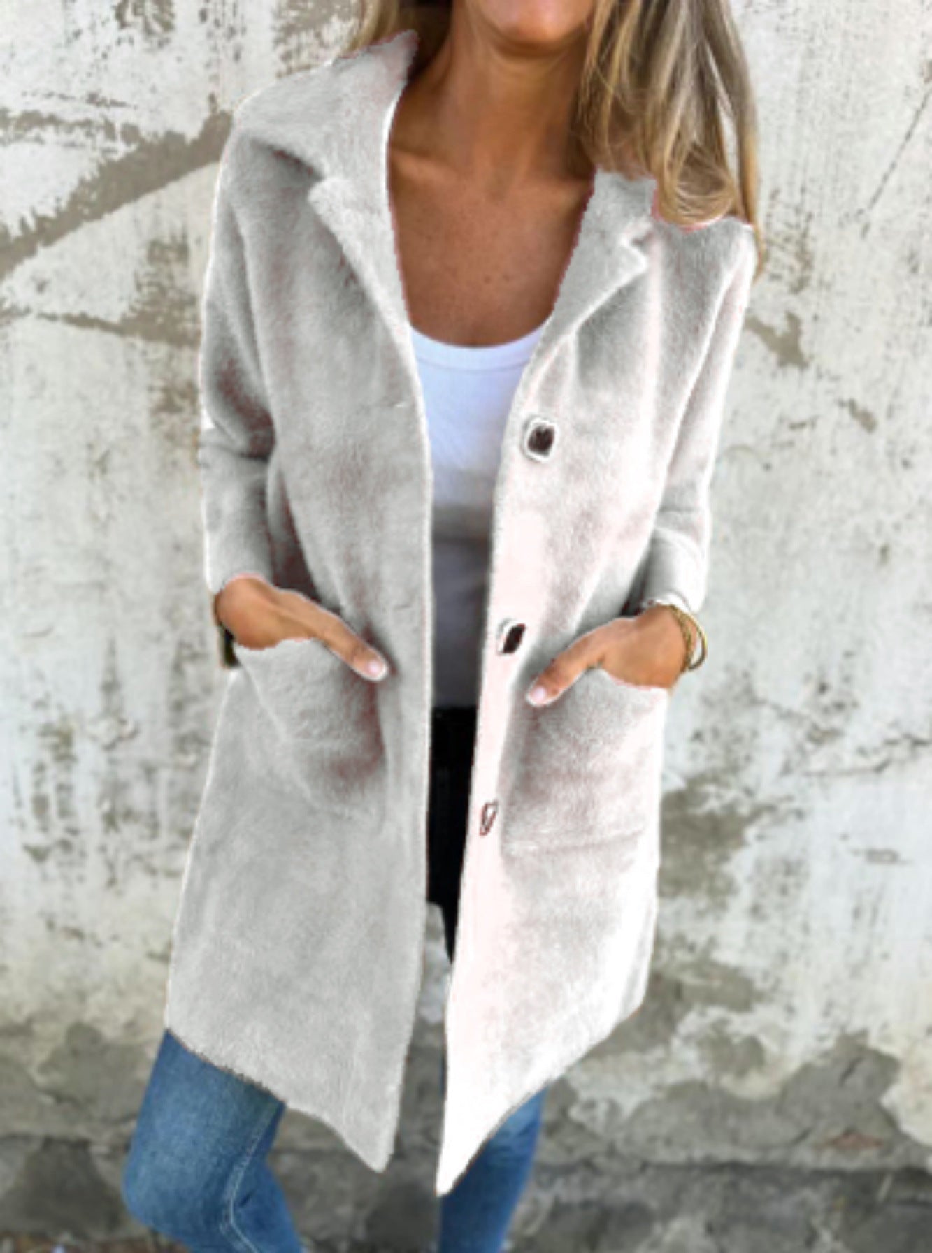 Manteau teddy long Élégante